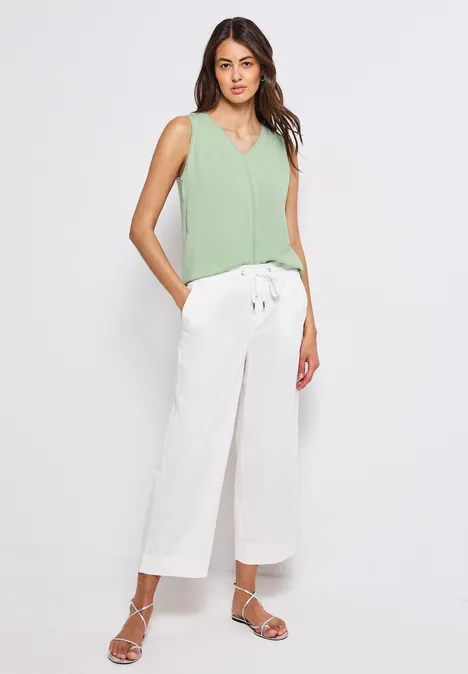 Materialmix Top mit Tape soft jade green