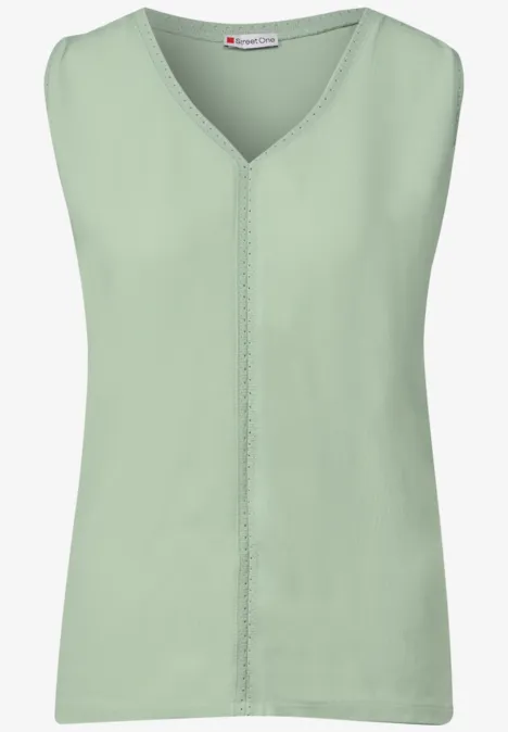 Materialmix Top mit Tape soft jade green