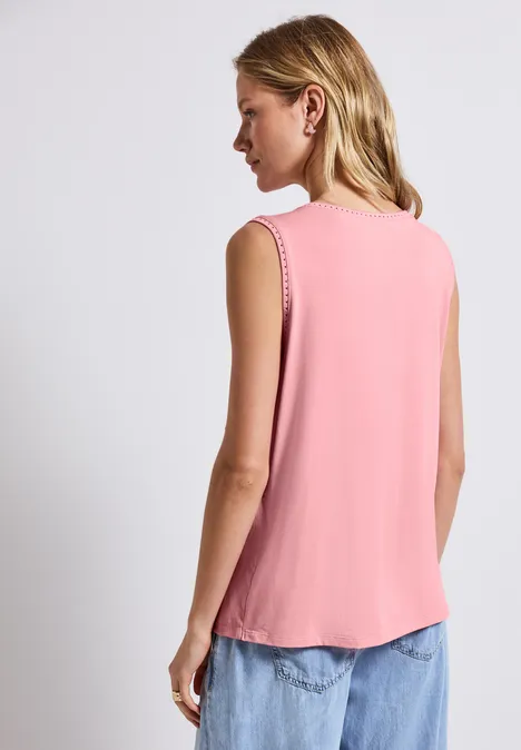 Materialmix Top mit Tape blush peach