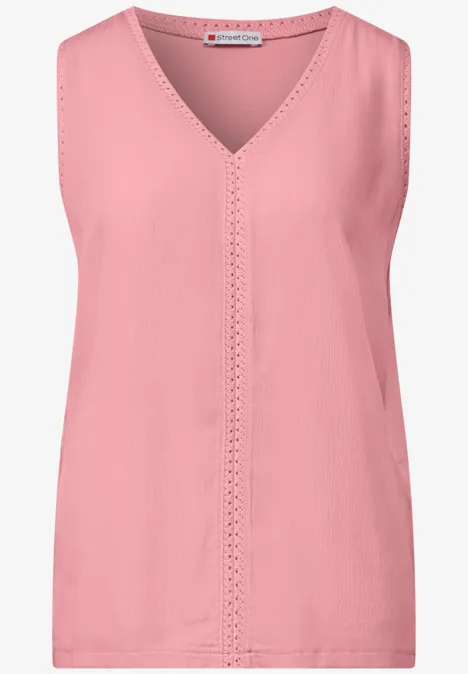 Materialmix Top mit Tape blush peach