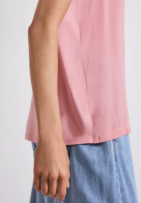 Materialmix Top mit Tape blush peach