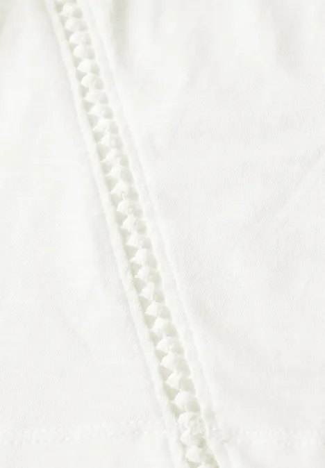 Shirt mit Häkeldetails off white