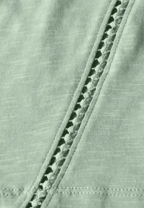 Shirt mit Häkeldetails soft jade green