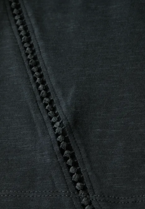 Shirt mit Häkeldetails pine grove green