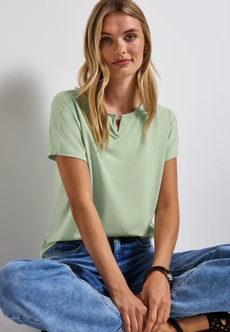 Shirt mit Cut-Out soft jade green