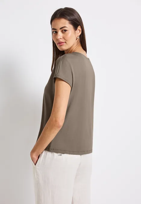 Shirt mit Cut-Out dark tumbled beige