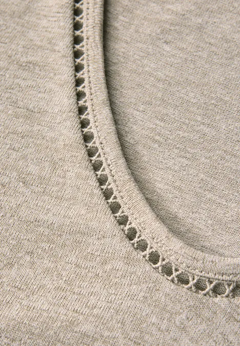 T-shirt en lin tumbled beige