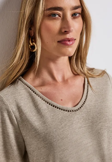 T-shirt en lin tumbled beige