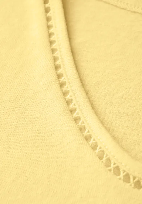 Leinen-Look T-Shirt buttercream yellow