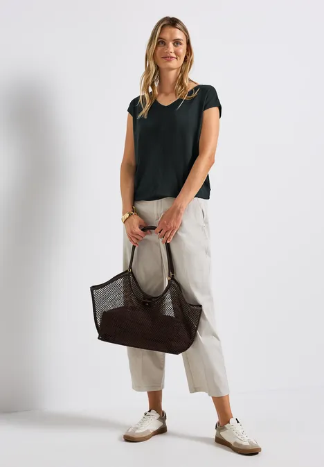 V-Neck Jersey-Shirt pine grove green