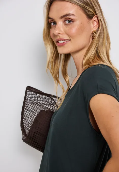 V-Neck Jersey-Shirt pine grove green