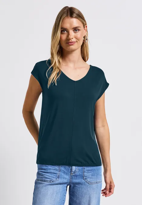 V-Neck Jersey-Shirt tide blue