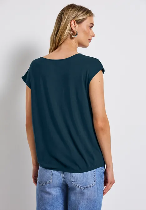 V-Neck Jersey-Shirt tide blue