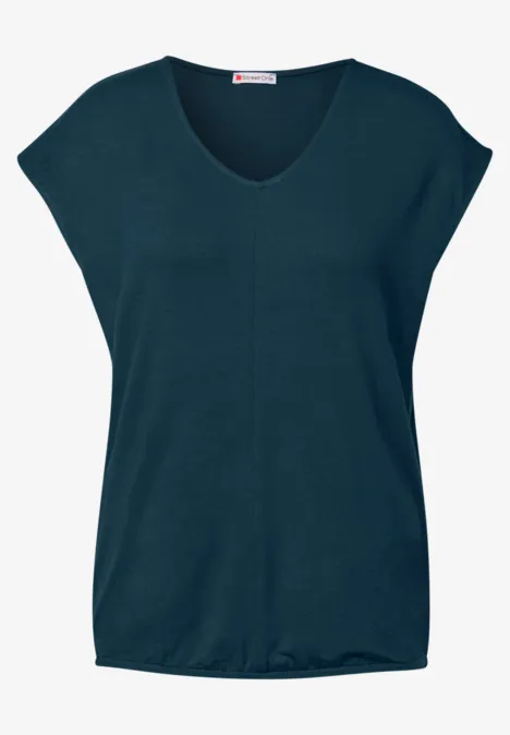 V-Neck Jersey-Shirt tide blue