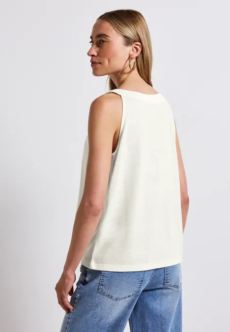 Leinen-Look Sommertop off white