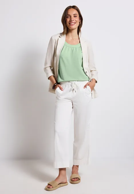Leinen-Look Sommertop soft jade green