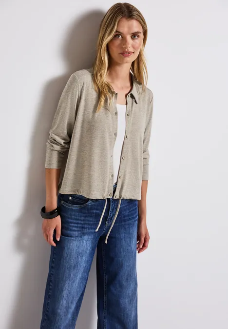 Leinen-Look Jacke tumbled beige