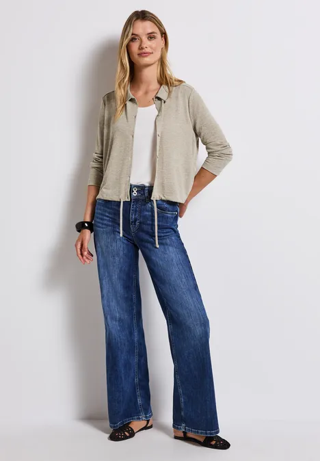 Leinen-Look Jacke tumbled beige