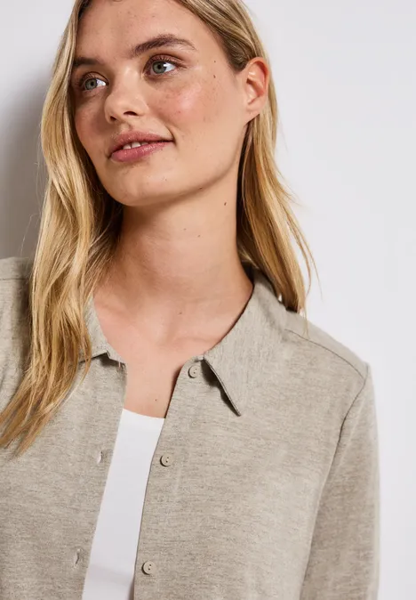 Leinen-Look Jacke tumbled beige