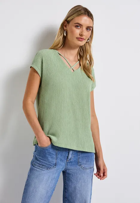 Shirt mit Bändern soft jade green