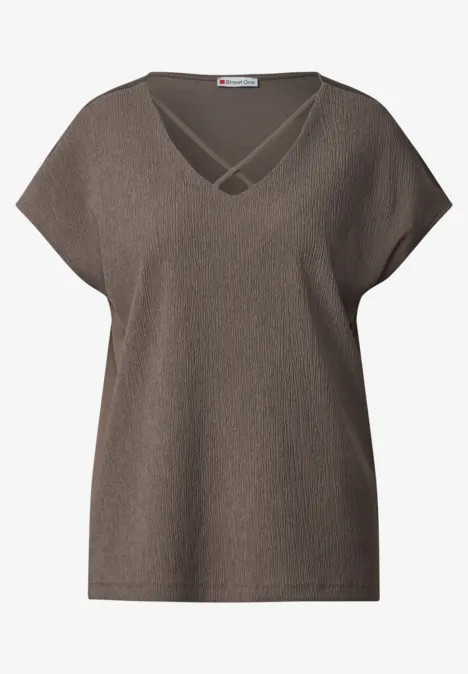 Shirt mit Bändern dark tumbled beige
