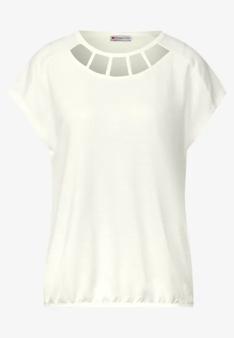 Leinen-Look Shirt off white