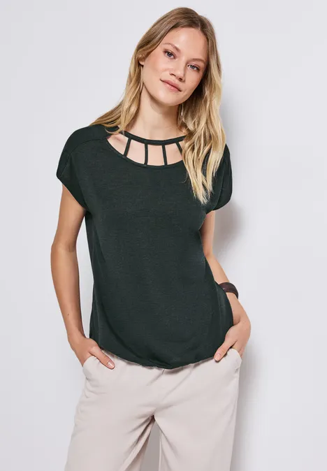 Leinen-Look Shirt pine grove green