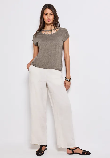 Leinen-Look Shirt dark tumbled beige