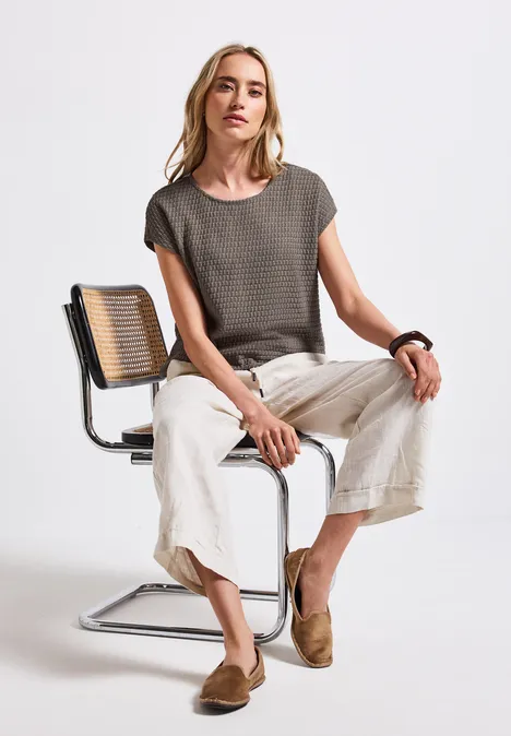 Strukturshirt dark tumbled beige