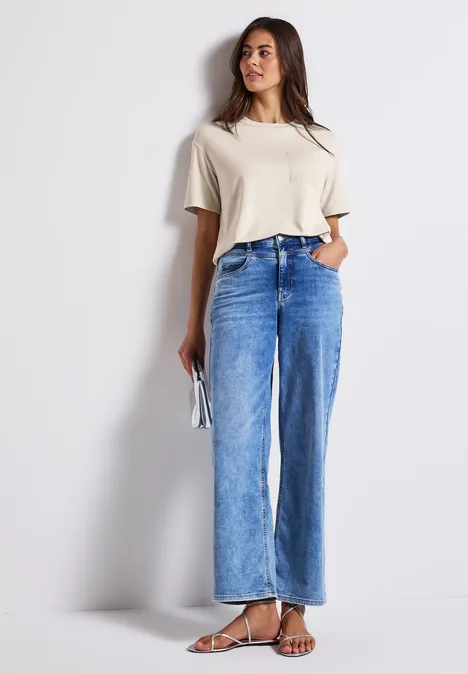 T-Shirt mit Brusttasche silkstone white