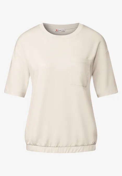 T-Shirt mit Brusttasche silkstone white