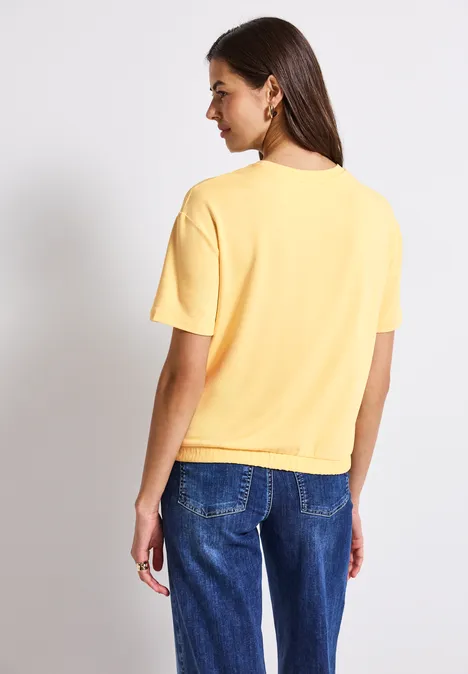 T-Shirt mit Brusttasche buttercream yellow