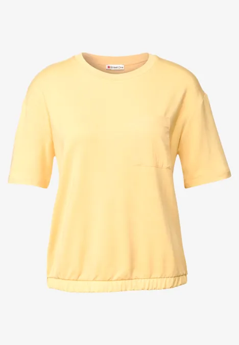 T-Shirt mit Brusttasche buttercream yellow