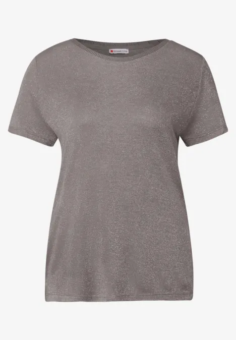 Glitzerndes T-Shirt dark tumbled beige