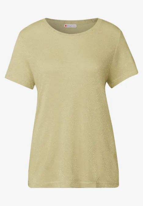 Glitzerndes T-Shirt buttercream yellow