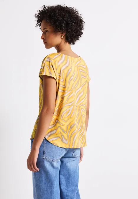 Gemustertes Shirt buttercream yellow