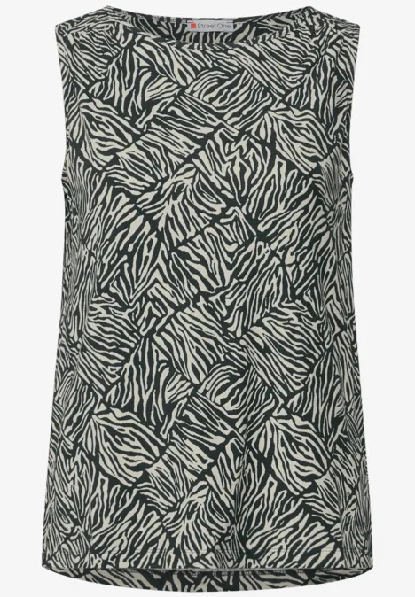 Gemustertes Basic Top pine grove green