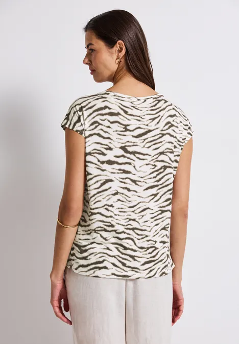 Print-Shirt mit Deko-Tape nomad brown