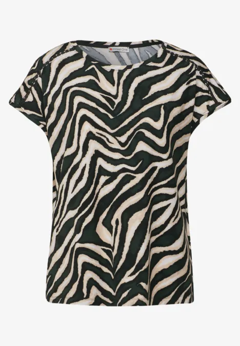 Shirt mit Häkeldetails pine grove green