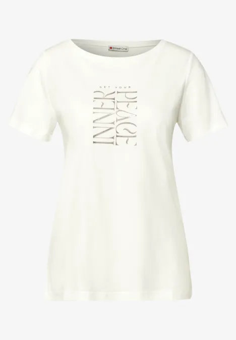 T-Shirt mit Wording Print off white