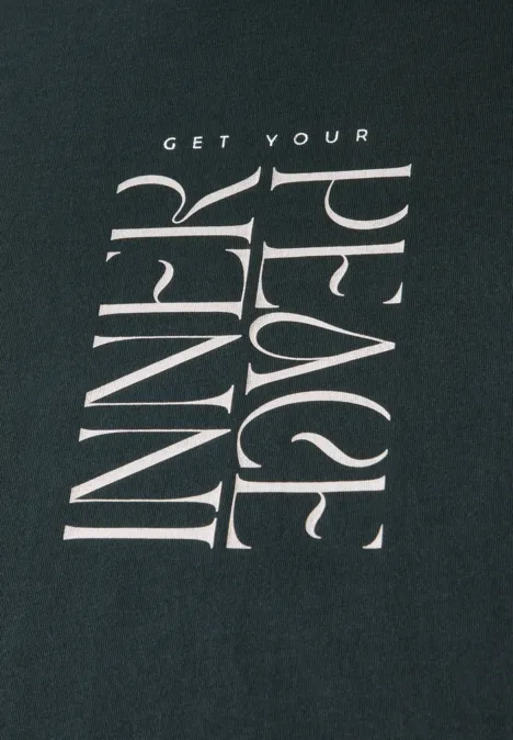 T-Shirt mit Wording Print pine grove green