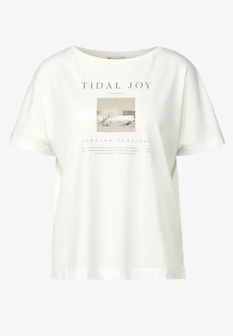 T-Shirt mit Fotoprint off white