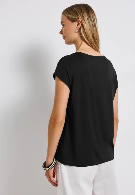 Basic Shirt mit Wording Black