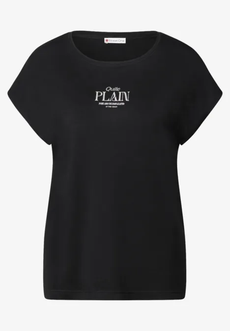 Basic Shirt mit Wording Black