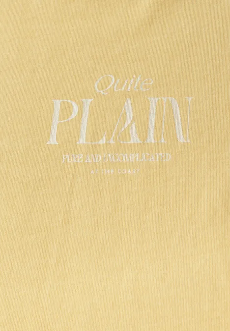 Basic Shirt mit Wording buttercream yellow