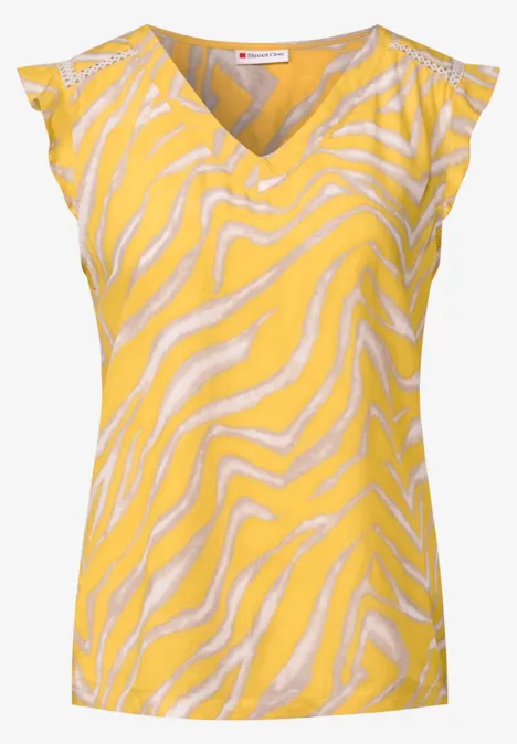 Gemustertes Top buttercream yellow