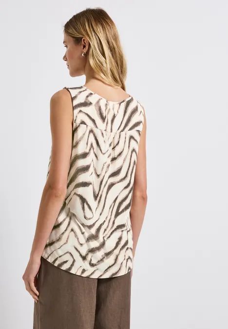 Gemustertes Basic Top tumbled beige