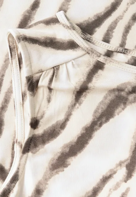 Gemustertes Basic Top tumbled beige