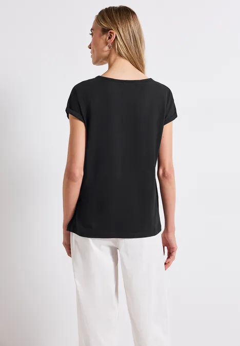 Basic Shirt mit Print Black