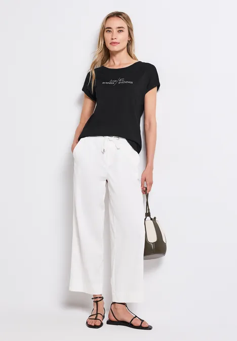 Basic Shirt mit Print Black